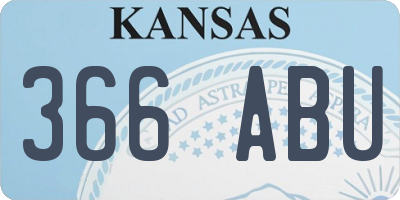 KS license plate 366ABU