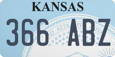 KS license plate 366ABZ
