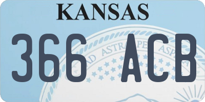 KS license plate 366ACB