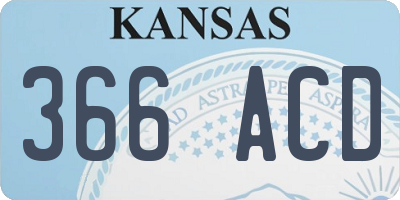 KS license plate 366ACD