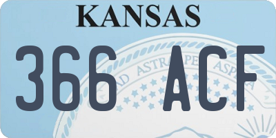 KS license plate 366ACF