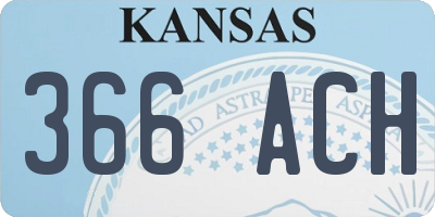 KS license plate 366ACH