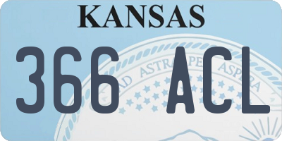 KS license plate 366ACL