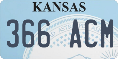 KS license plate 366ACM