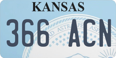 KS license plate 366ACN