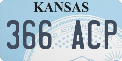 KS license plate 366ACP