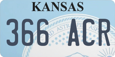 KS license plate 366ACR