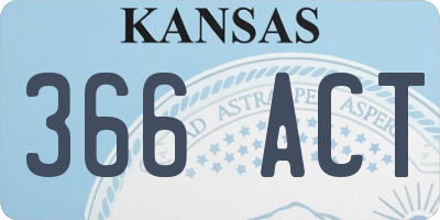 KS license plate 366ACT