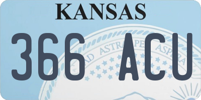 KS license plate 366ACU