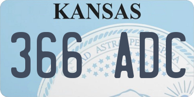 KS license plate 366ADC