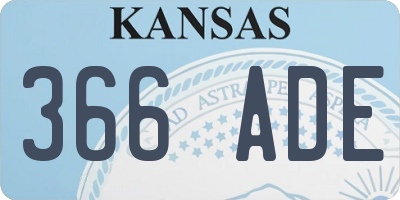 KS license plate 366ADE