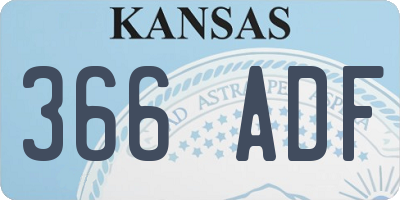 KS license plate 366ADF