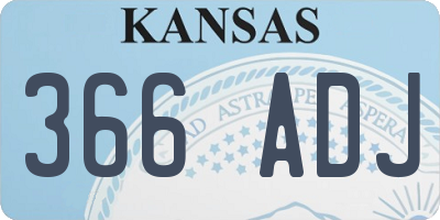 KS license plate 366ADJ