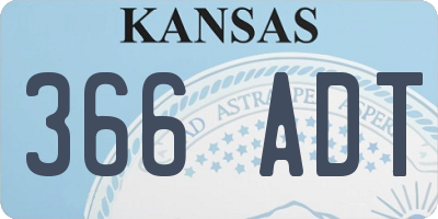 KS license plate 366ADT