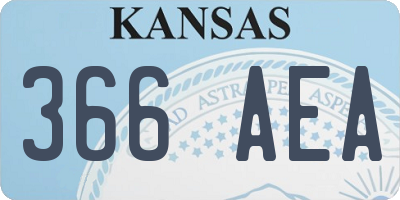 KS license plate 366AEA