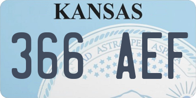 KS license plate 366AEF