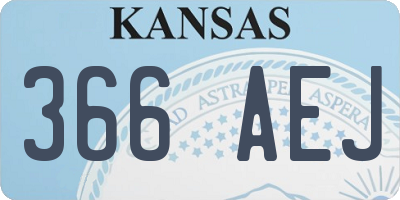 KS license plate 366AEJ