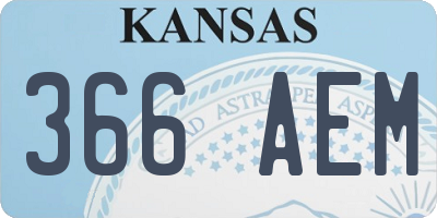 KS license plate 366AEM