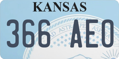 KS license plate 366AEO