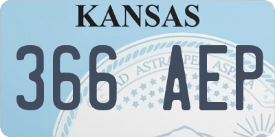 KS license plate 366AEP
