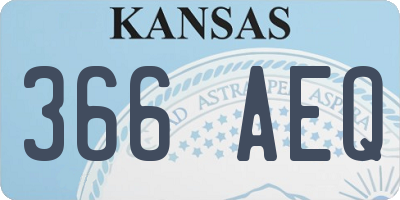 KS license plate 366AEQ