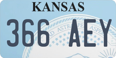 KS license plate 366AEY