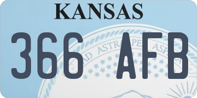 KS license plate 366AFB