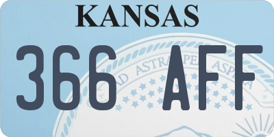 KS license plate 366AFF