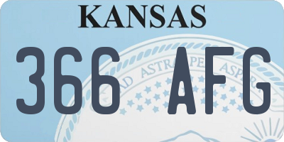 KS license plate 366AFG