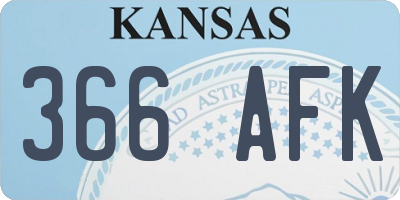 KS license plate 366AFK