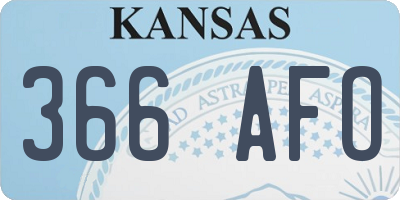 KS license plate 366AFO