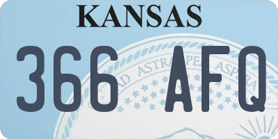KS license plate 366AFQ