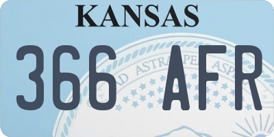 KS license plate 366AFR