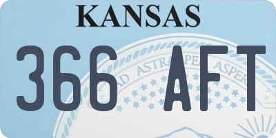 KS license plate 366AFT