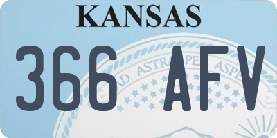 KS license plate 366AFV