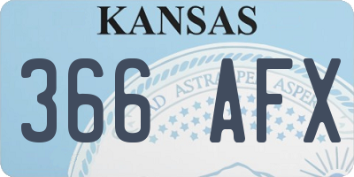 KS license plate 366AFX