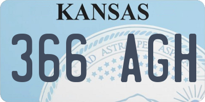 KS license plate 366AGH