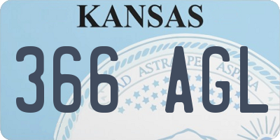KS license plate 366AGL