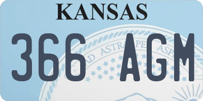 KS license plate 366AGM