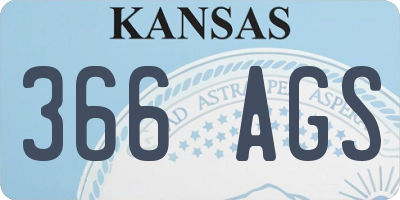 KS license plate 366AGS