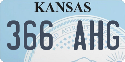 KS license plate 366AHG