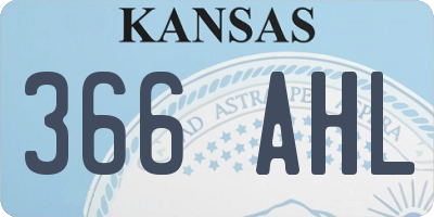 KS license plate 366AHL