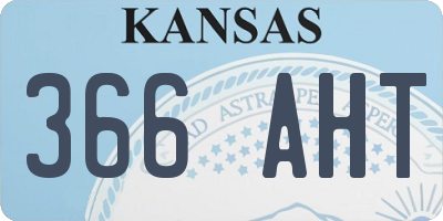 KS license plate 366AHT
