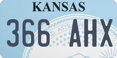 KS license plate 366AHX