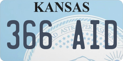 KS license plate 366AID