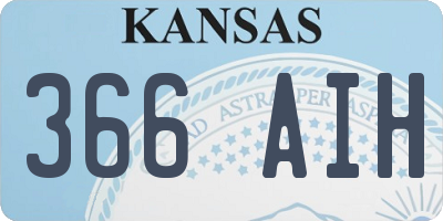 KS license plate 366AIH