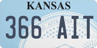 KS license plate 366AIT