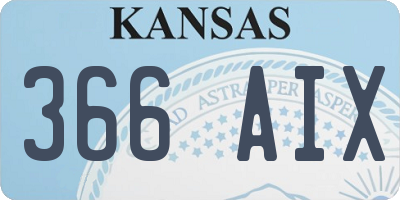 KS license plate 366AIX