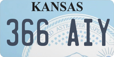 KS license plate 366AIY