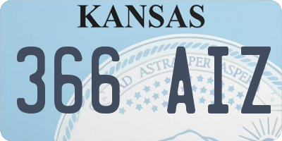 KS license plate 366AIZ
